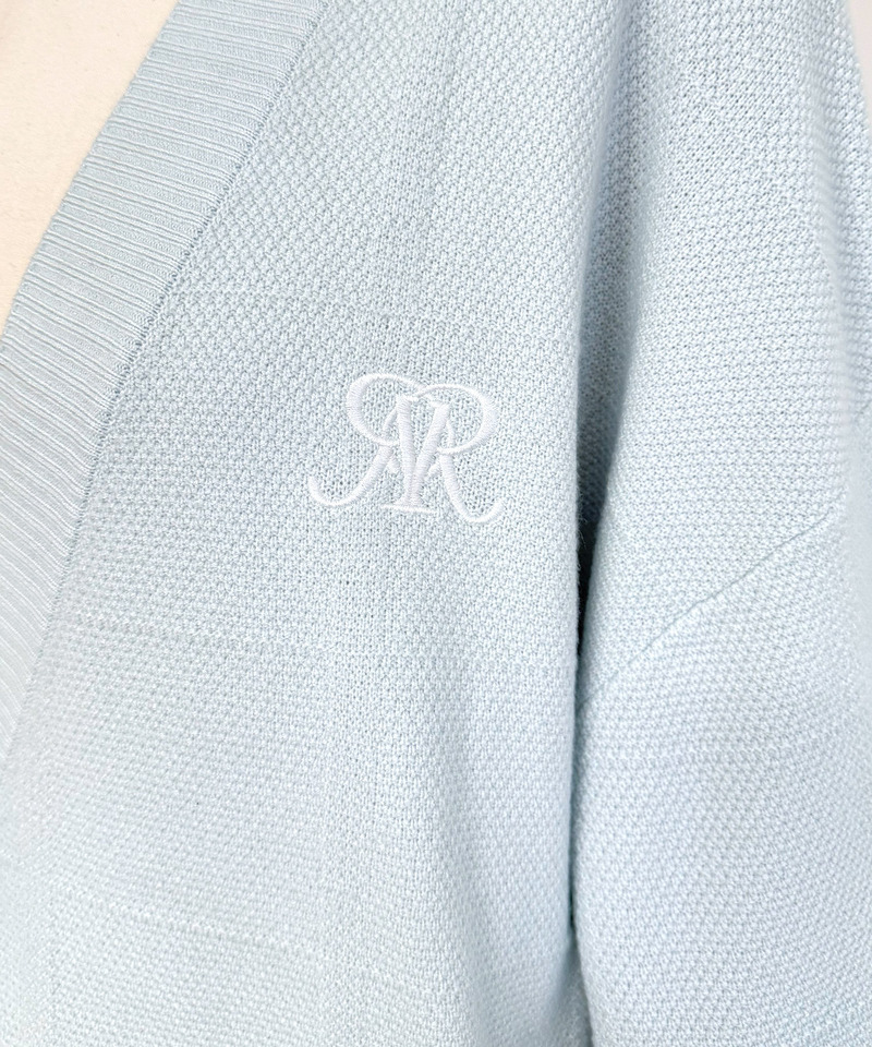 柄編みビッグシルエットカーディガン 詳細画像 ブルー 5