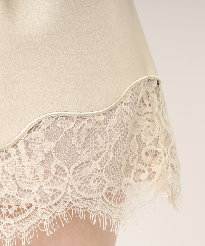 レザーレースショートパンツ 詳細画像 ベージュ 8