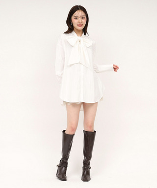 ビッグボウタイストライプシャツ