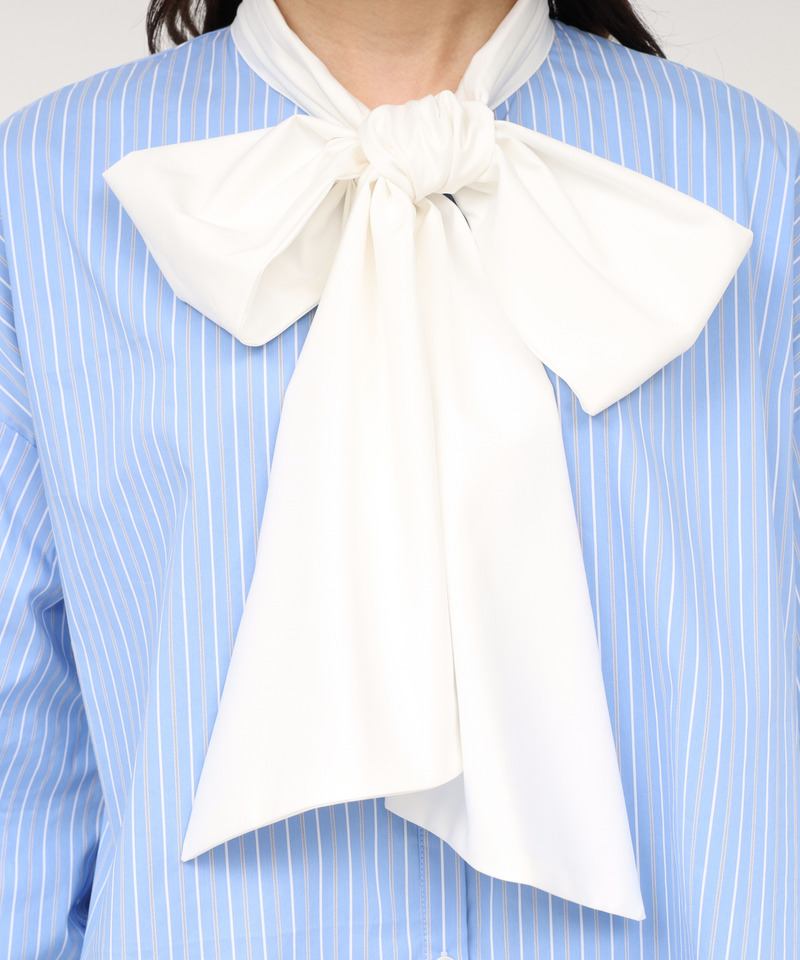 ビッグボウタイストライプシャツ 詳細画像 ブルー 5