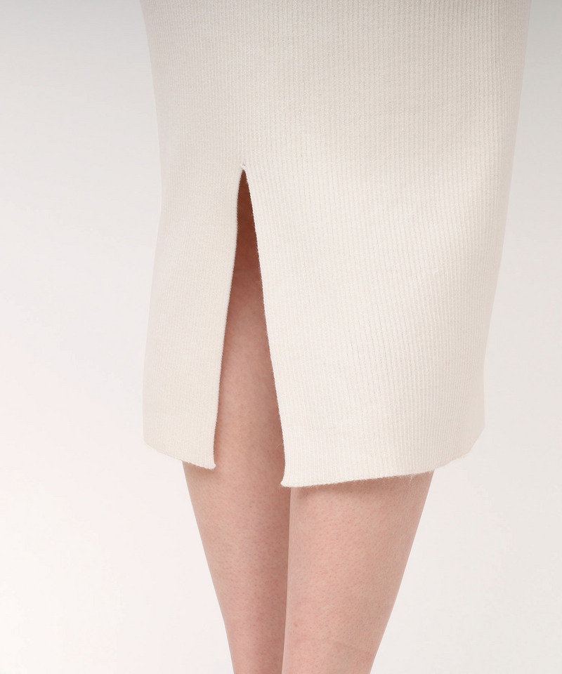 3Dフラワーチュールドッキングニットタイトワンピース 詳細画像 オフホワイト 6