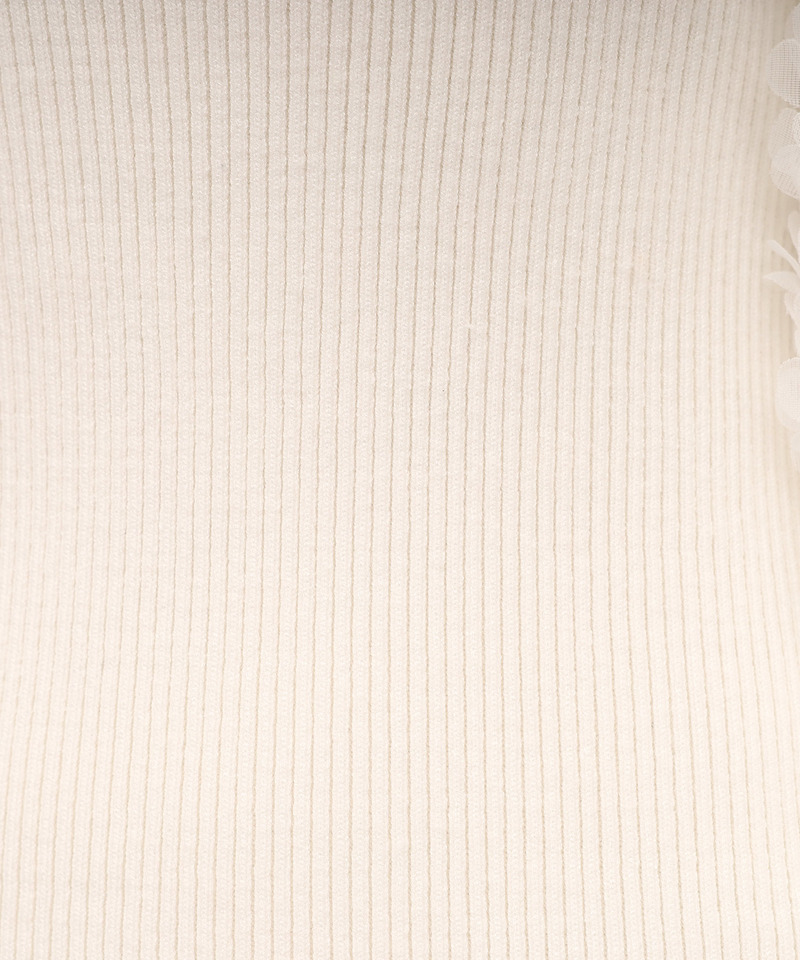 3Dフラワーチュールドッキングニットタイトワンピース 詳細画像 オフホワイト 8