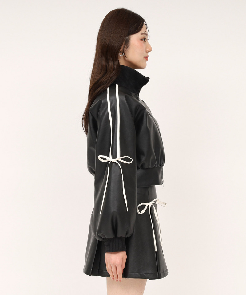 アソート配色リボントラックジャケット 詳細画像 ブラック 2