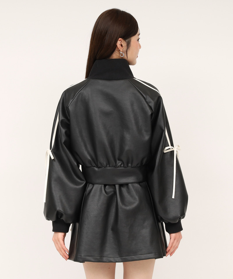 アソート配色リボントラックジャケット 詳細画像 ブラック 3