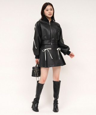 アソート配色リボンミニスカート