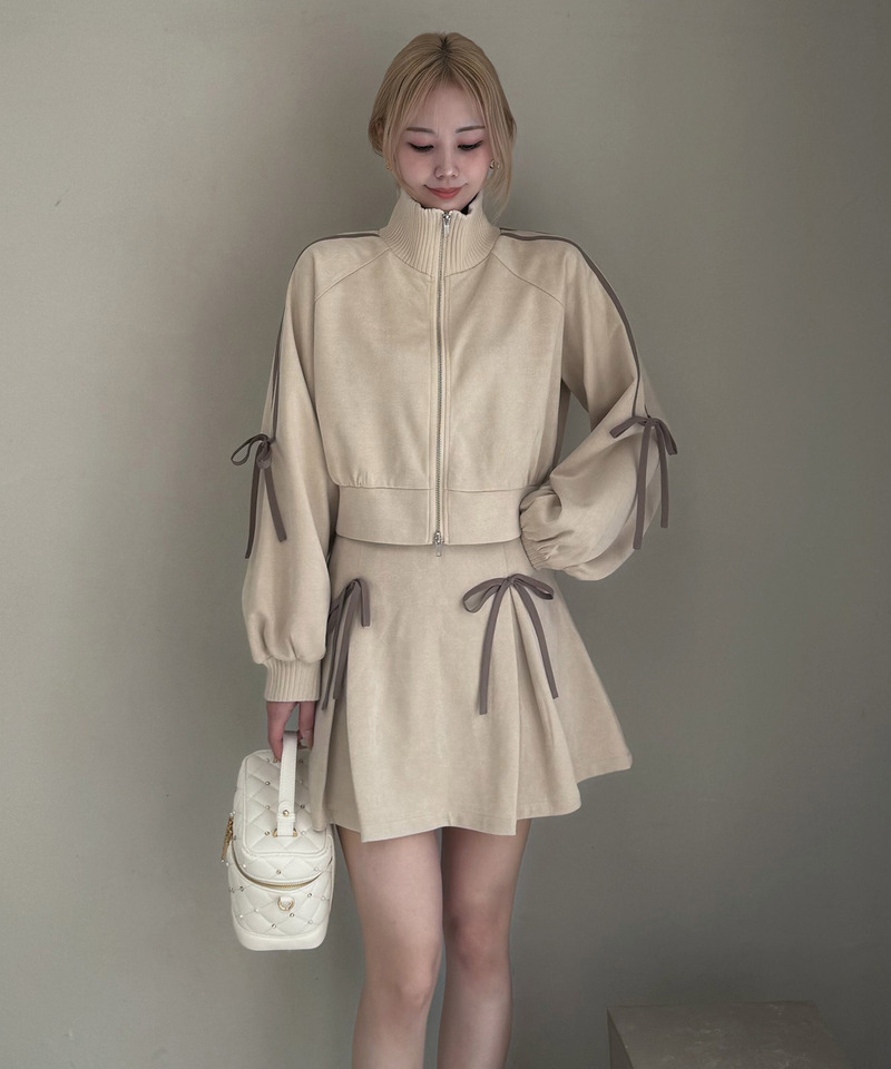 アソート配色リボンミニスカート 詳細画像 ベージュ 3