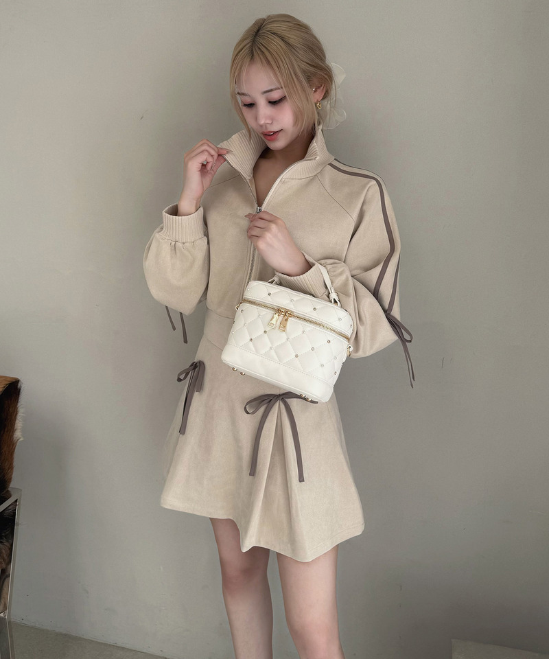 アソート配色リボンミニスカート 詳細画像 ベージュ 4