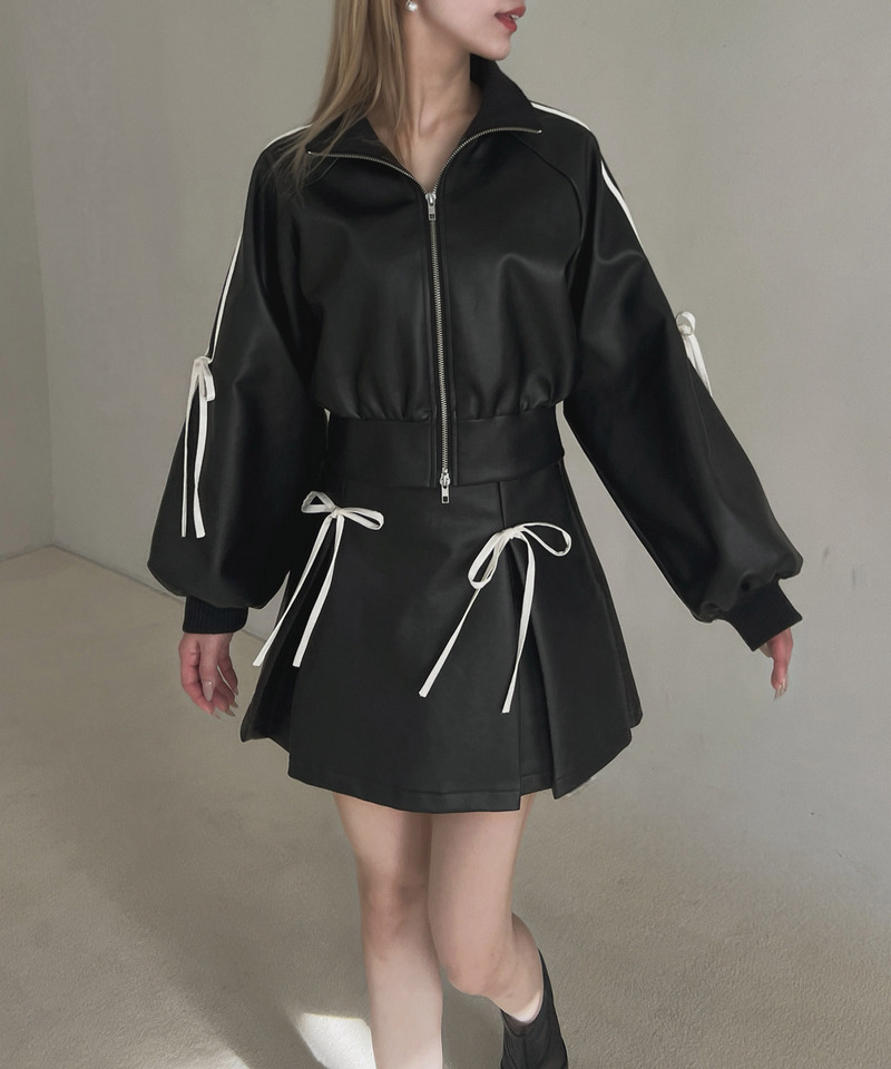 アソート配色リボンミニスカート 詳細画像 ブラック 12