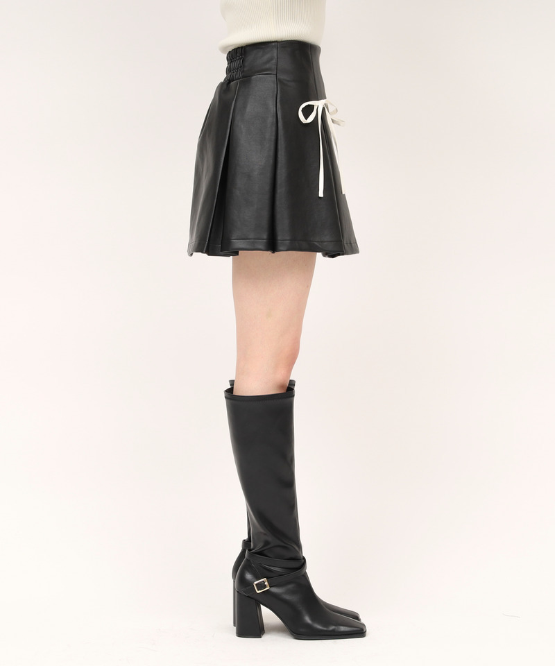 アソート配色リボンミニスカート 詳細画像 ブラック 3