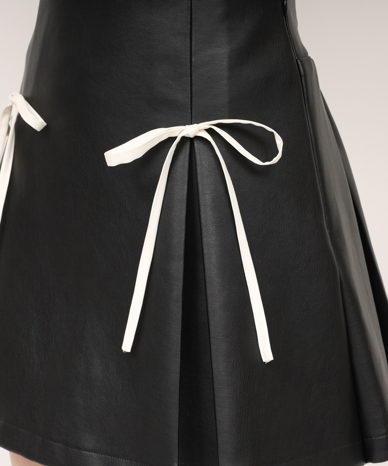 アソート配色リボンミニスカート 詳細画像 ブラック 8