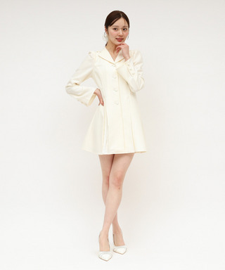 ラメツイードプリーツミニワンピース