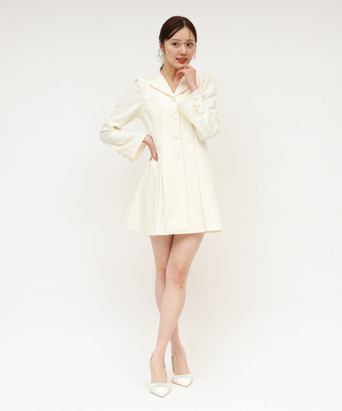 ラメツイードプリーツミニワンピース 詳細画像