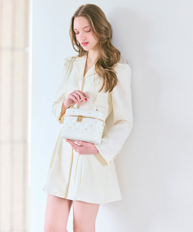 ラメツイードプリーツミニワンピース 詳細画像 オフホワイト 5