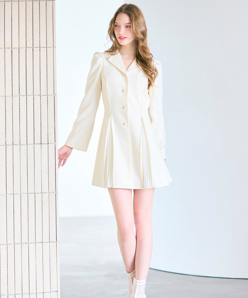 ラメツイードプリーツミニワンピース 詳細画像 オフホワイト 6