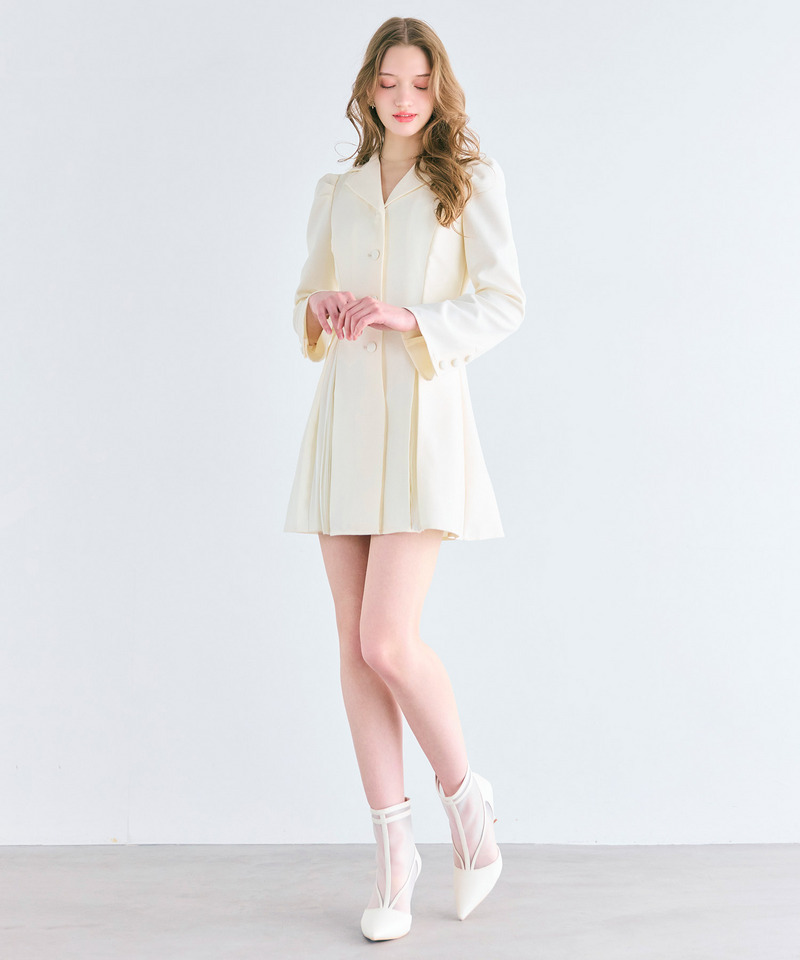 ラメツイードプリーツミニワンピース 詳細画像 オフホワイト 7