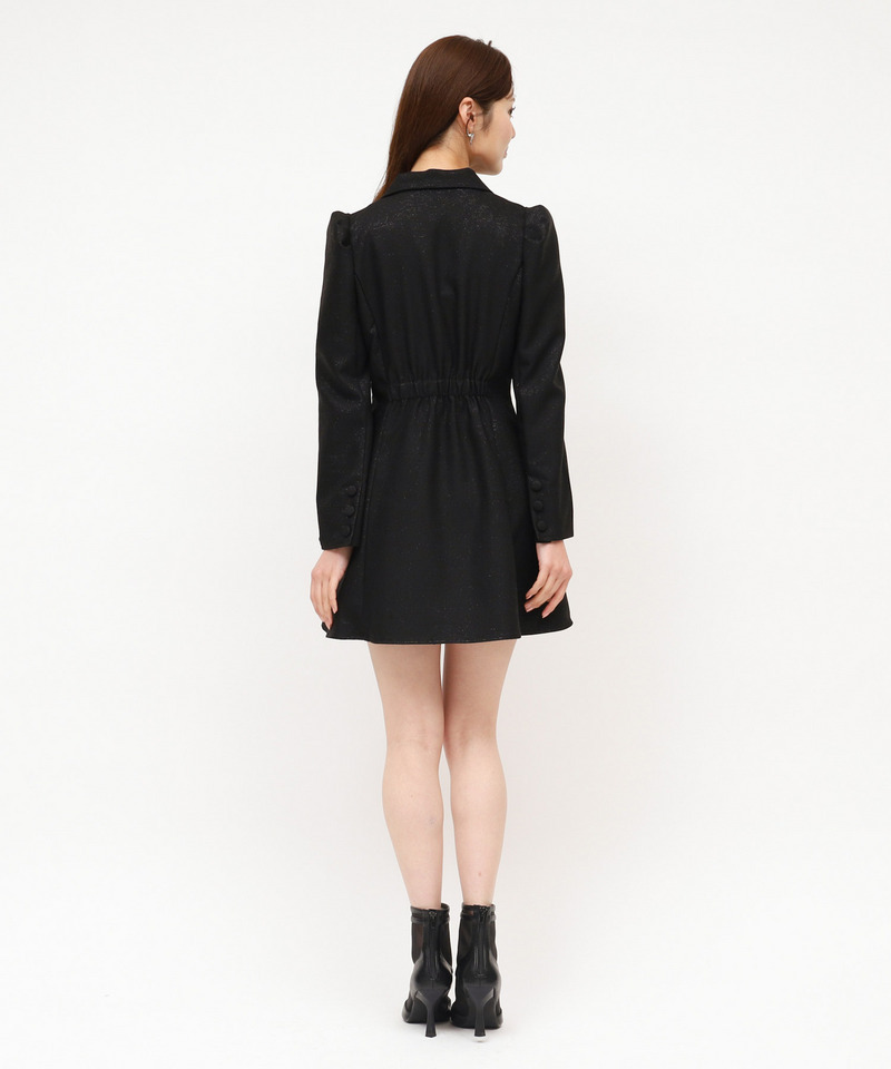 ラメツイードプリーツミニワンピース 詳細画像 ブラック 4