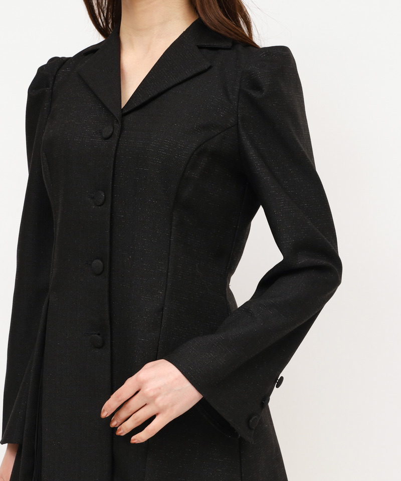 ラメツイードプリーツミニワンピース 詳細画像 ブラック 6