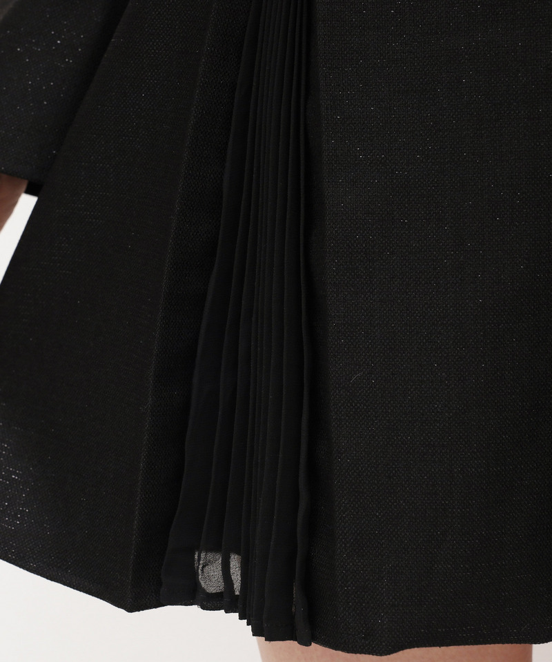 ラメツイードプリーツミニワンピース 詳細画像 ブラック 8