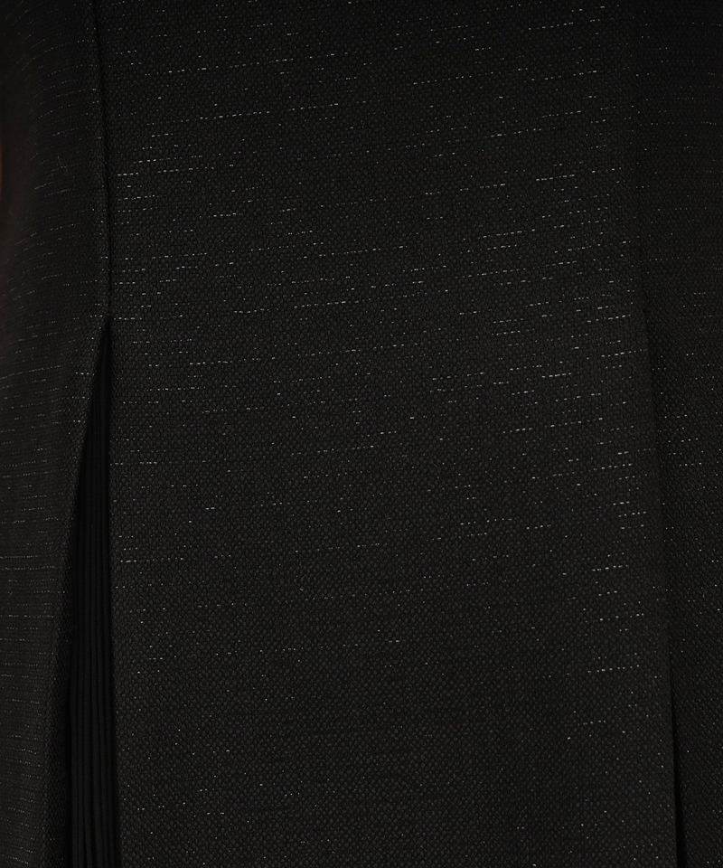 ラメツイードプリーツロングフレアワンピース 詳細画像 ブラック 2