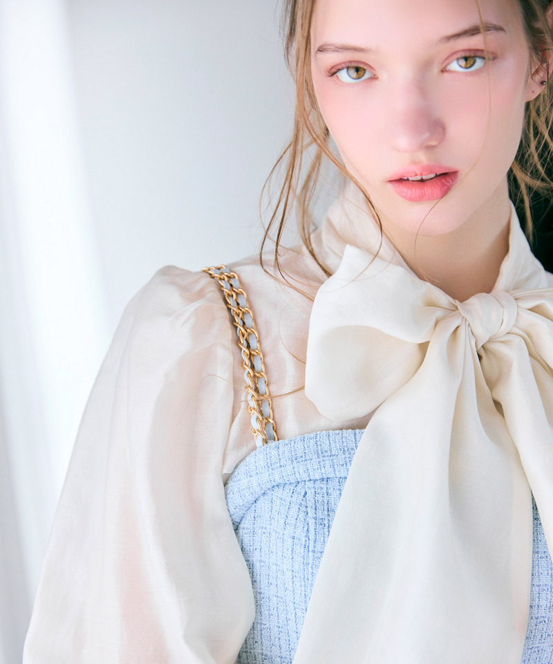 ダブルチェーンストラップツイードオールインワン 詳細画像 ブルー 5