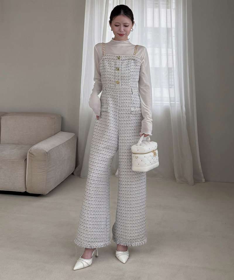 ダブルチェーンストラップツイードオールインワン 詳細画像 その他 14