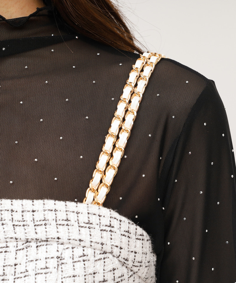 ダブルチェーンストラップツイードオールインワン 詳細画像 その他 6