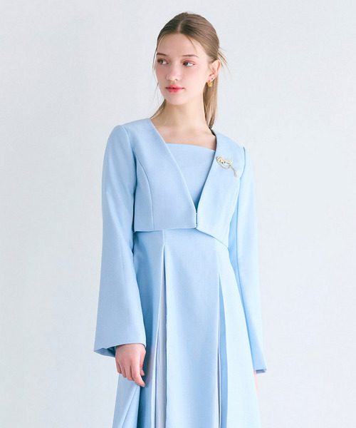 ラメツイードノーカラーショートジャケット 詳細画像