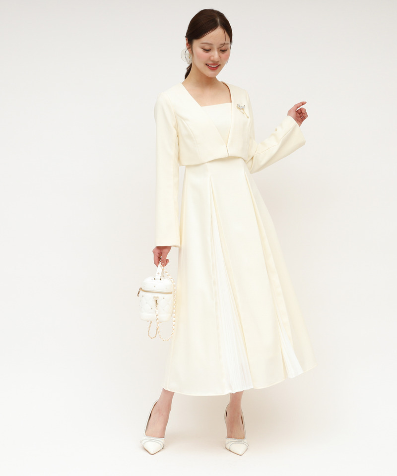 ラメツイードノーカラーショートジャケット 詳細画像 オフホワイト 8