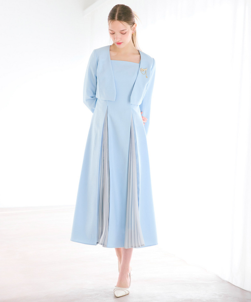 ラメツイードノーカラーショートジャケット 詳細画像 ブルー 7