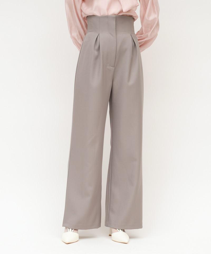 ハイウエストワイドパンツ 詳細画像 グレー 1