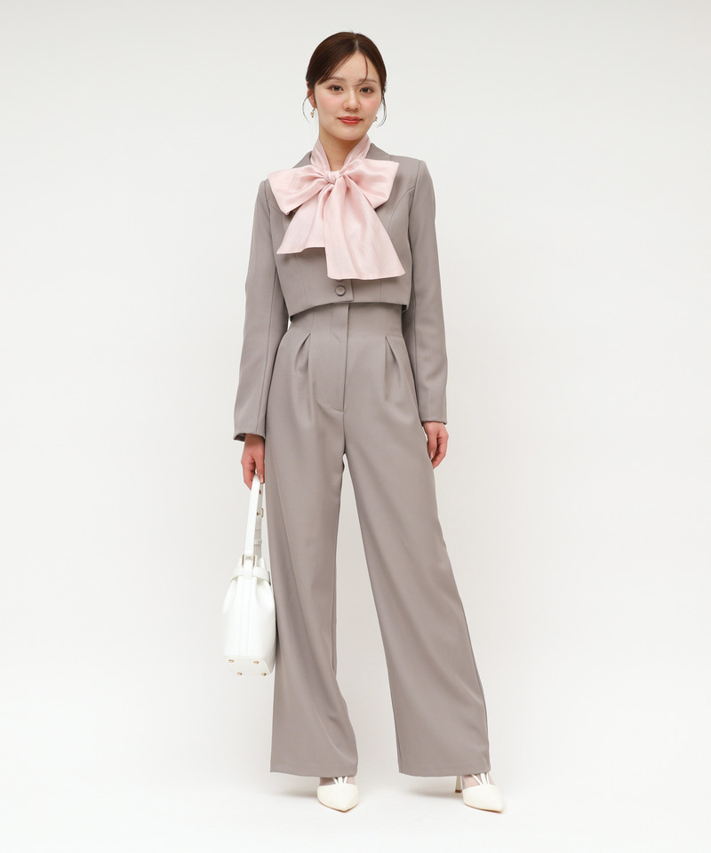 ハイウエストワイドパンツ 詳細画像 グレー 7