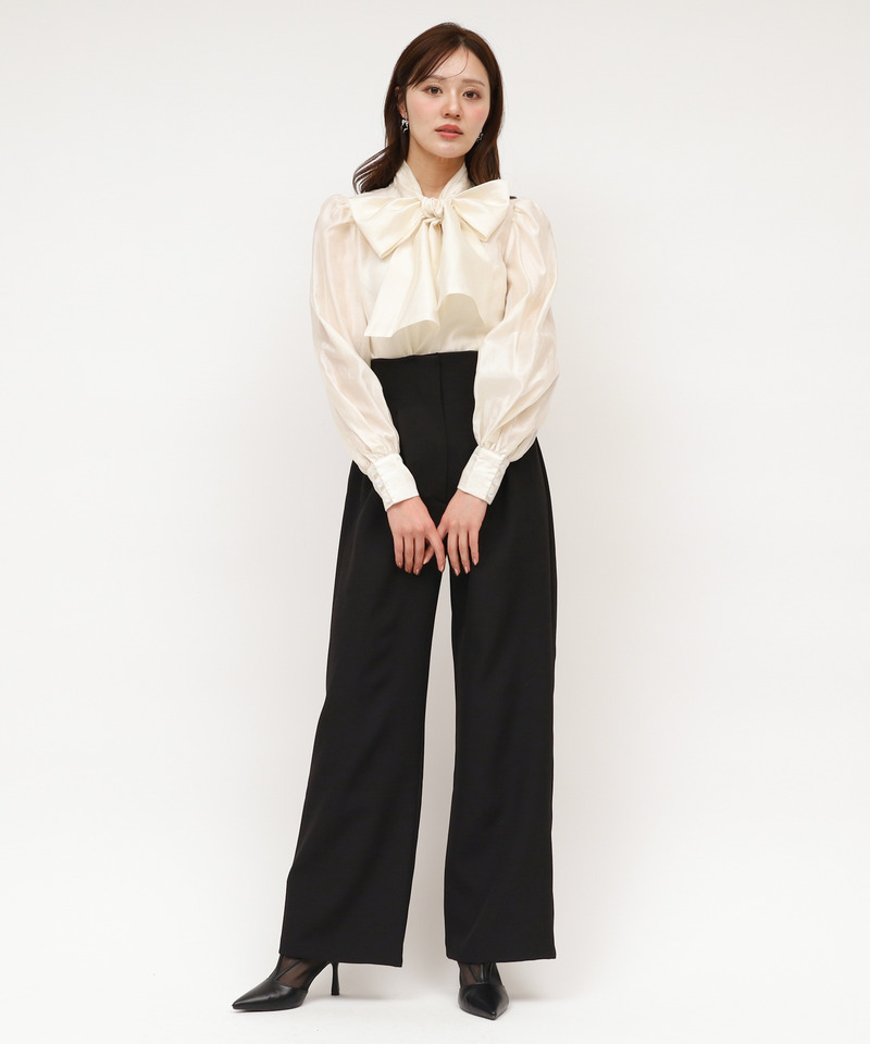 ハイウエストワイドパンツ 詳細画像 ブラック 2