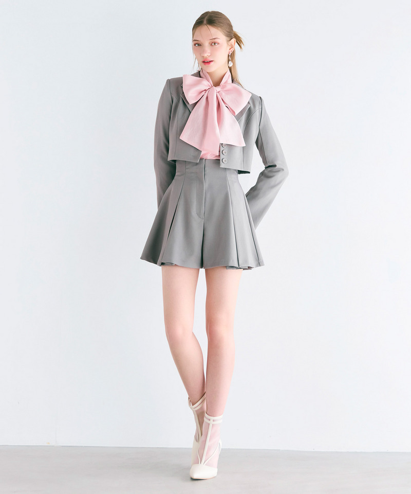 ハイウエストフレアキュロット 詳細画像 グレー 1