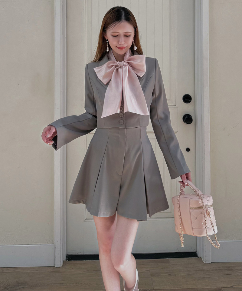 ハイウエストフレアキュロット 詳細画像 グレー 12