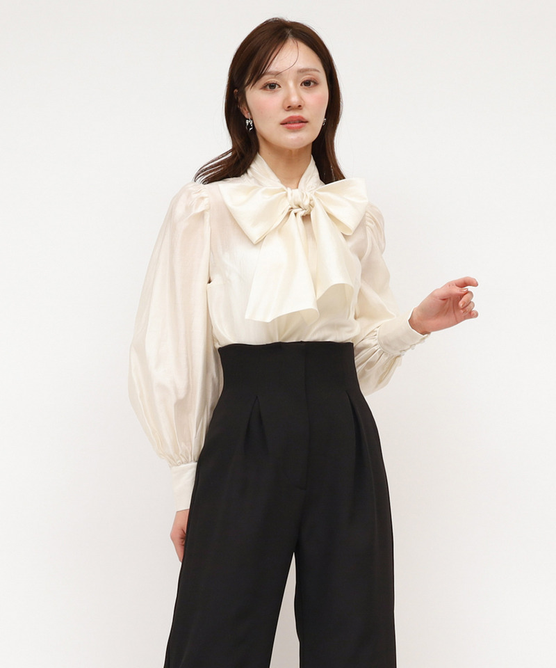 BIGリボンブラウス 詳細画像 オフホワイト 2