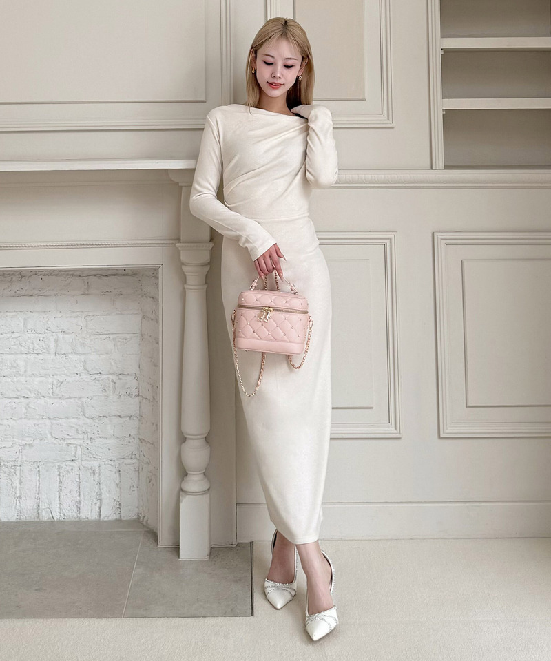 ドレープカットタイトワンピース 詳細画像 オフホワイト 2