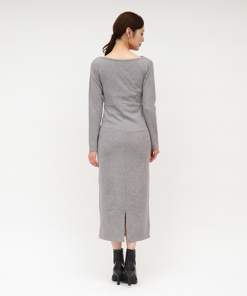 ドレープカットタイトワンピース 詳細画像 グレー 3