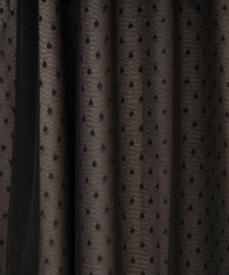 ドットチュールキャミフレアワンピース&times;Vネックカーディガン 詳細画像 ブラック 8