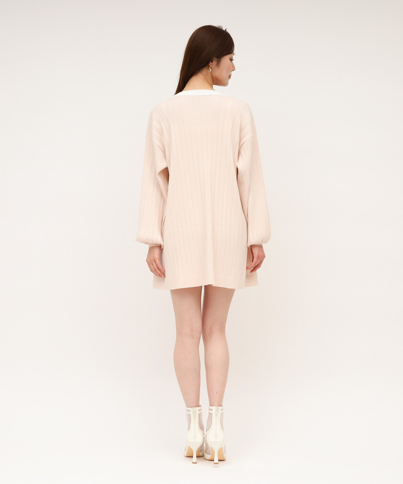 配色アンサンブルミニワンピース 詳細画像 ピンク 3