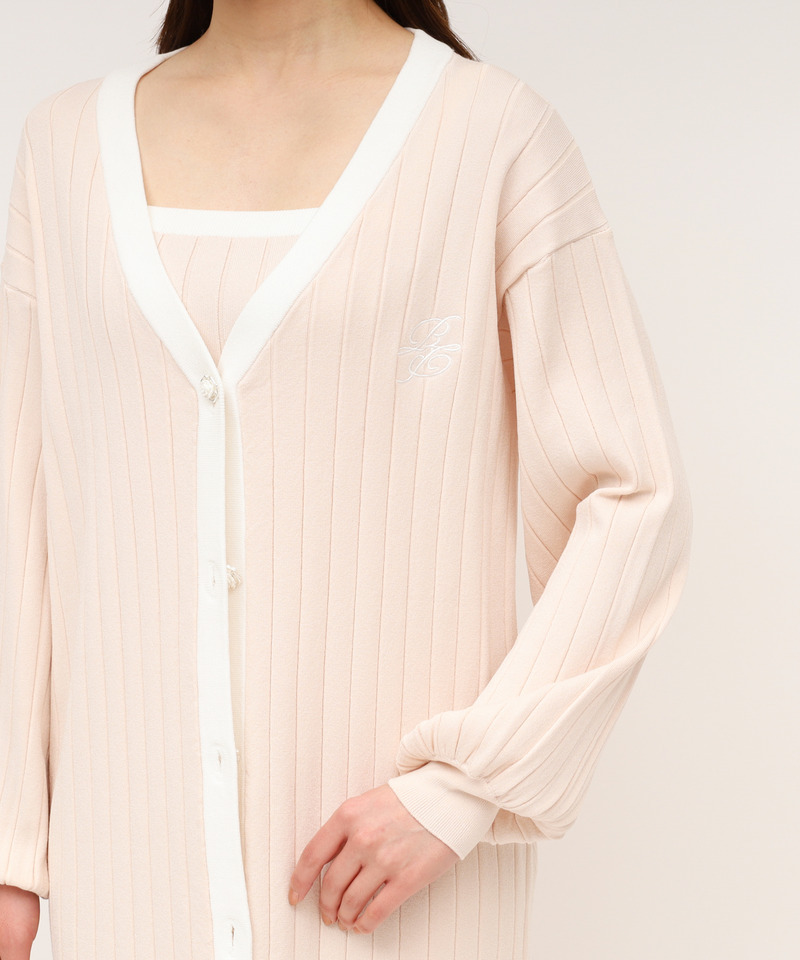 配色アンサンブルミニワンピース 詳細画像 ピンク 5