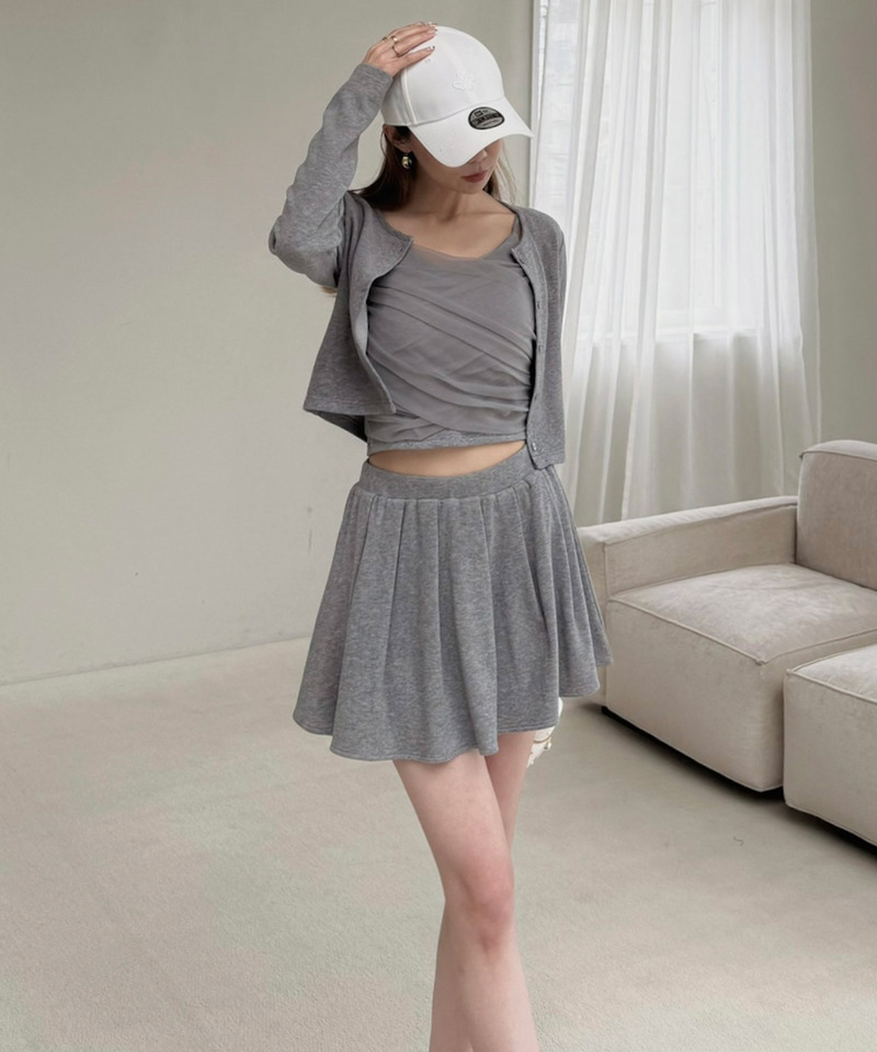 カシュクールチュールキャミアンサンブル 詳細画像 グレー 5