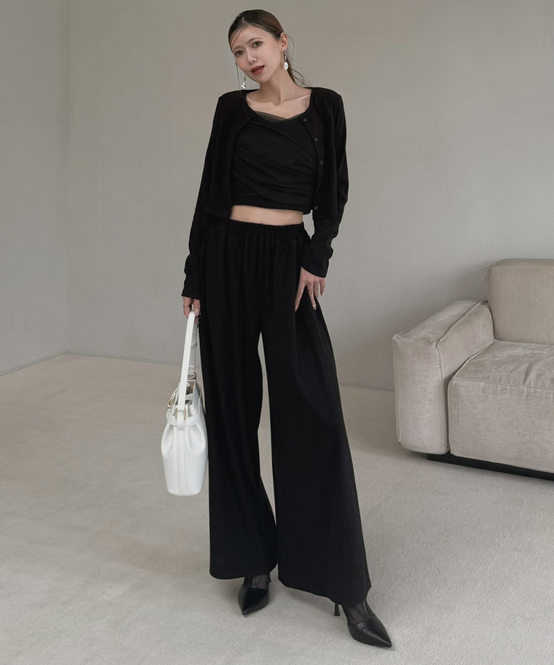 カシュクールチュールキャミアンサンブル 詳細画像 ブラック 10