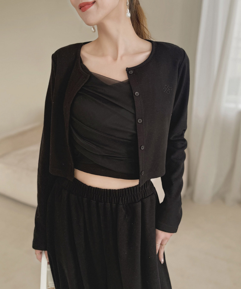 カシュクールチュールキャミアンサンブル 詳細画像 ブラック 9