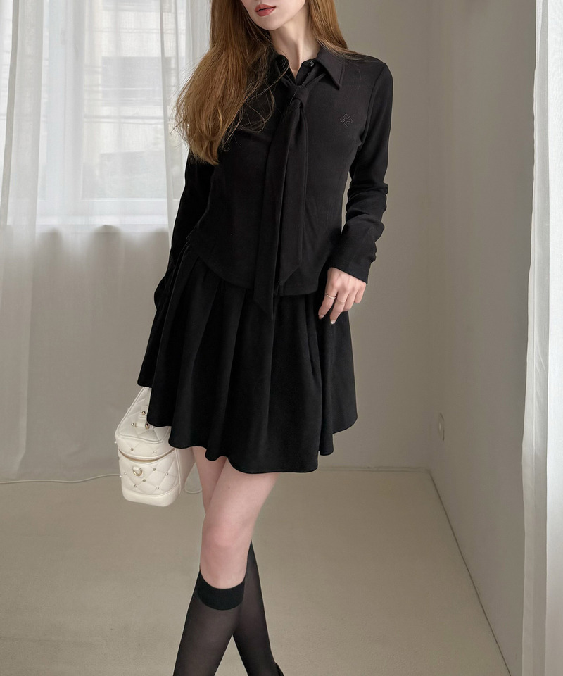 タイ付カットシャツ 詳細画像 ブラック 3