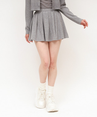 プリーツフレアミニスカート