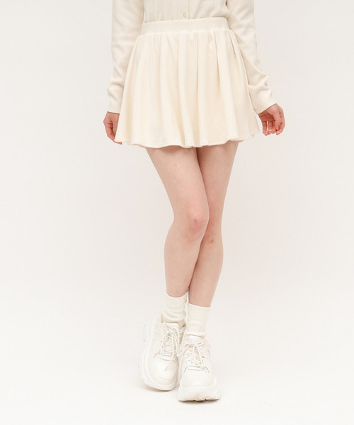 プリーツフレアミニスカート 詳細画像