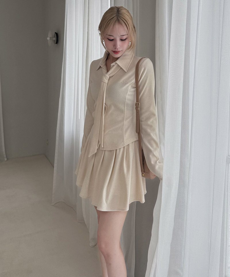 プリーツフレアミニスカート 詳細画像 オフホワイト 3