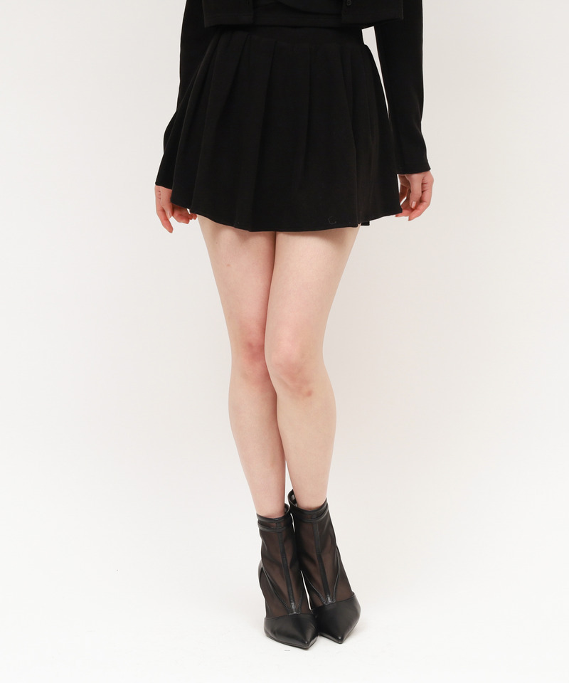 プリーツフレアミニスカート 詳細画像 ブラック 1