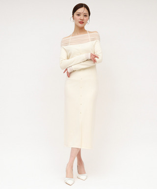 デコルテチュールドッキングタイトワンピース