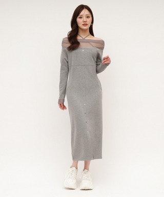 デコルテチュールドッキングタイトワンピース